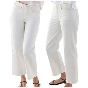 AYR The Easy Easy White Straight Leg Cropped Jeans 34